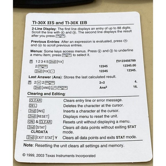 Texas Instruments TI-30 X IIS Black 2 Line Display Solar Scientific Calculator - Picture 7 of 7